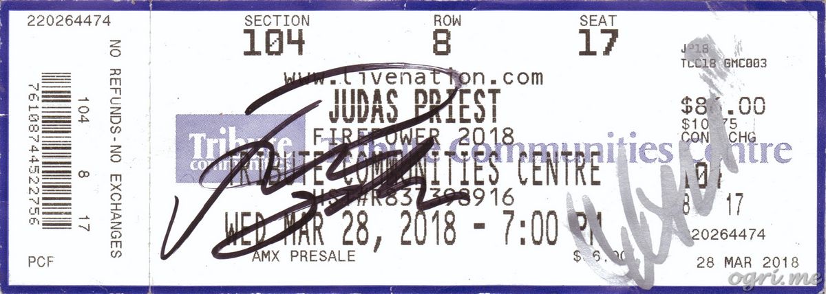 Judas Priest 2018 Ticket